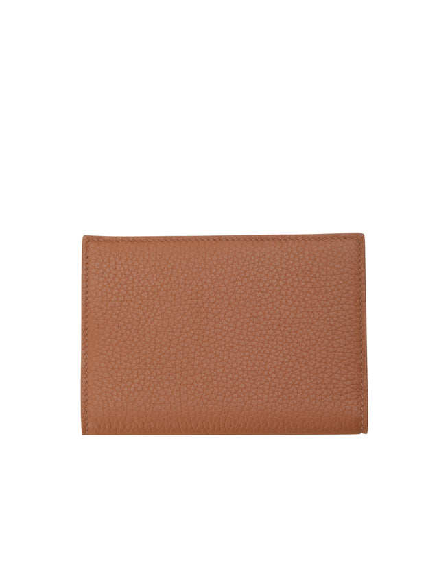 GOLLE Mini Clutch Bag - Slim Tan Leather Pouch, Everyday Card & Coin Wallet