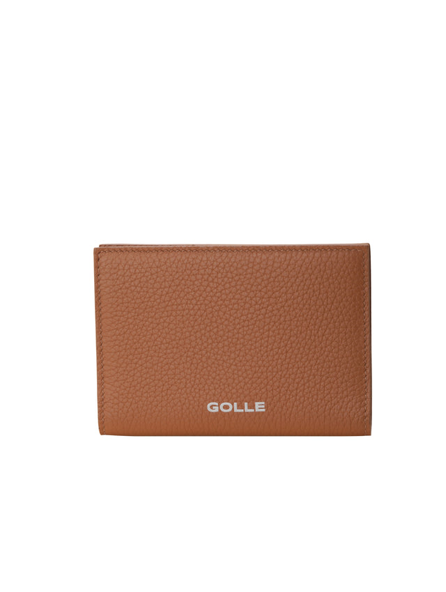 GOLLE Mini Clutch Bag - Slim Tan Leather Pouch, Everyday Card & Coin Wallet