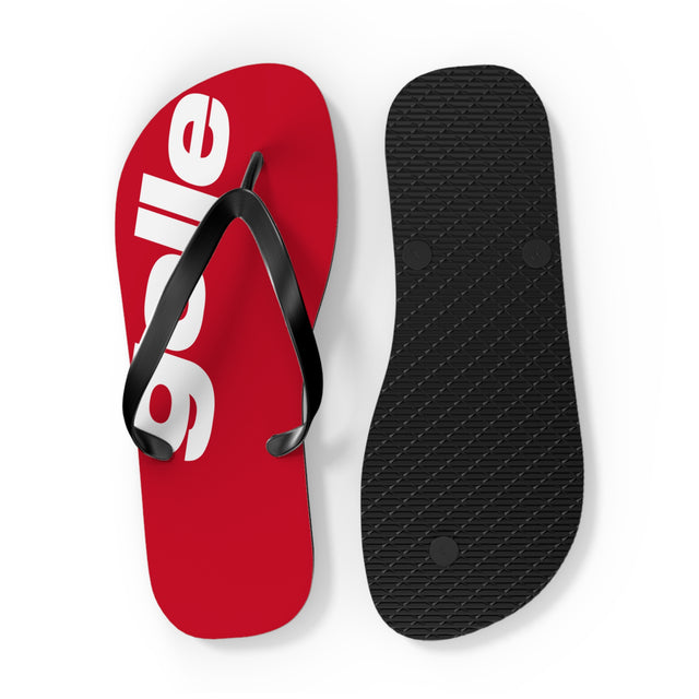 Golle Trendy Red Flip Flops with Bold Design