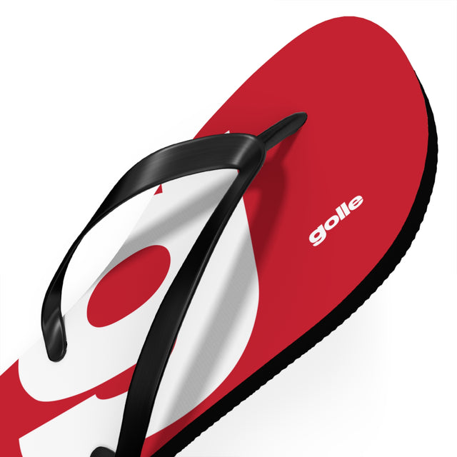 Golle Trendy Red Flip Flops with Bold Design