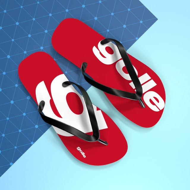 Golle Trendy Red Flip Flops with Bold Design