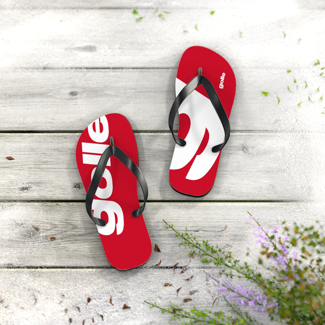 Golle Trendy Red Flip Flops with Bold Design