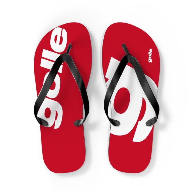 Golle Trendy Red Flip Flops with Bold Design