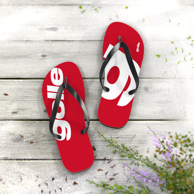 Golle Trendy Red Flip Flops with Bold Design