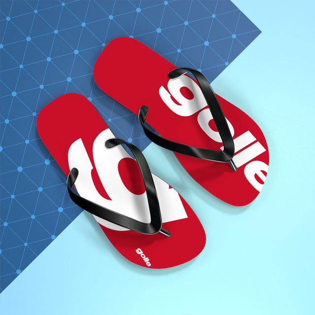 Golle Trendy Red Flip Flops with Bold Design