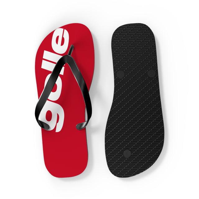 Golle Trendy Red Flip Flops with Bold Design