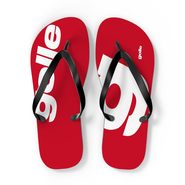 Golle Trendy Red Flip Flops with Bold Design