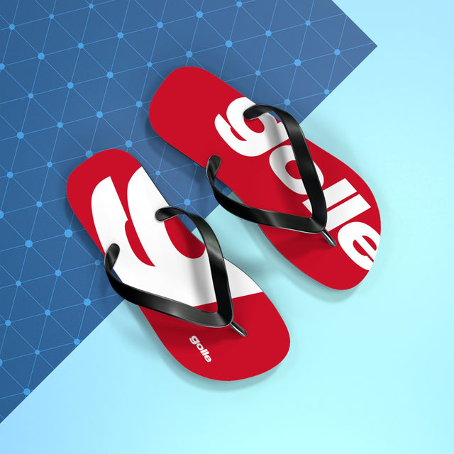 Golle Trendy Red Flip Flops with Bold Design