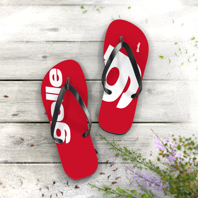 Golle Trendy Red Flip Flops with Bold Design