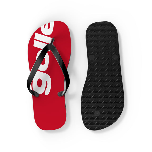 Golle Trendy Red Flip Flops with Bold Design