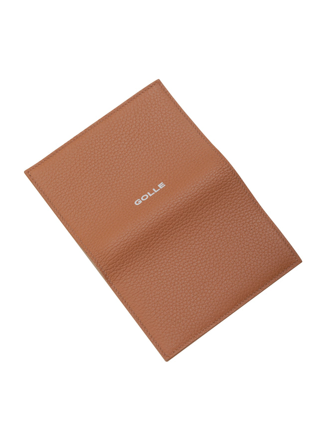 GOLLE Mini Clutch Bag - Slim Tan Leather Pouch, Everyday Card & Coin Wallet