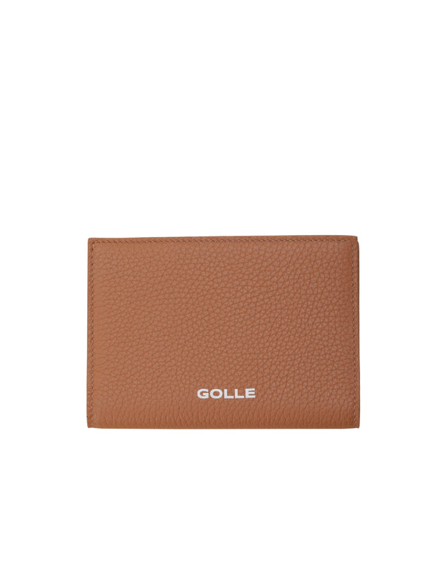 GOLLE Mini Clutch Bag - Slim Tan Leather Pouch, Everyday Card & Coin Wallet