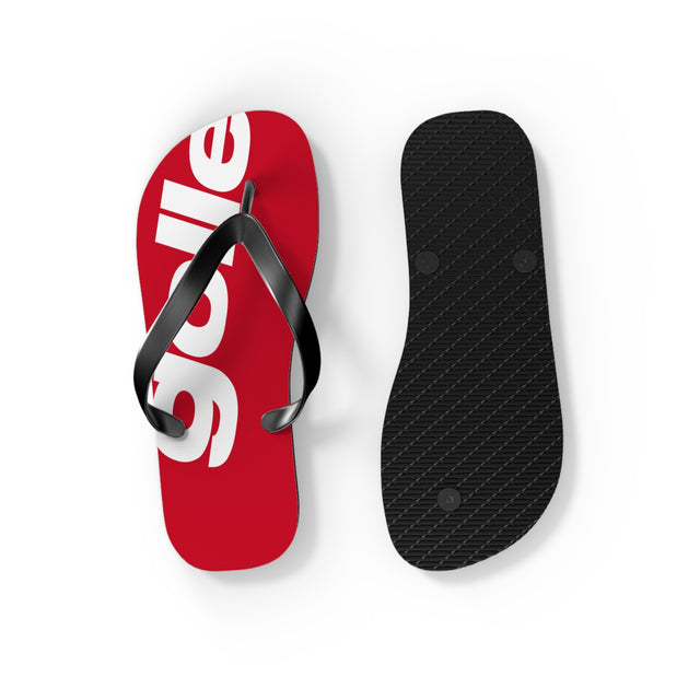 Golle Trendy Red Flip Flops with Bold Design