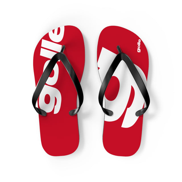 Golle Trendy Red Flip Flops with Bold Design