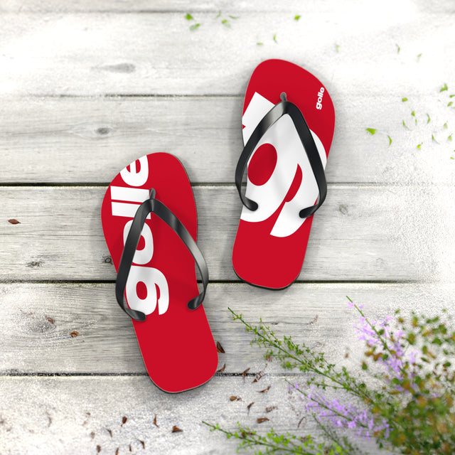 Golle Trendy Red Flip Flops with Bold Design